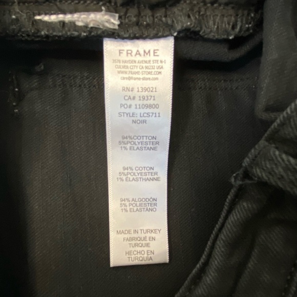 Frame Denim Black Le Cut Off Denim Shorts Size 26 - Picture 7 of 8